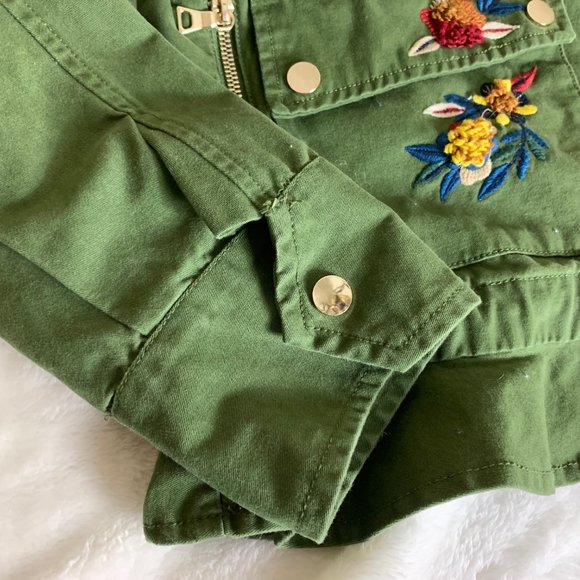 Zara Green Embroidered Jacket - Picture 6 of 16